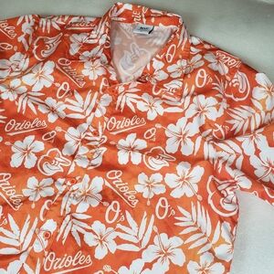 Baltimore Orioles XL Hawaiian Floral SGA Button-Up Shirt